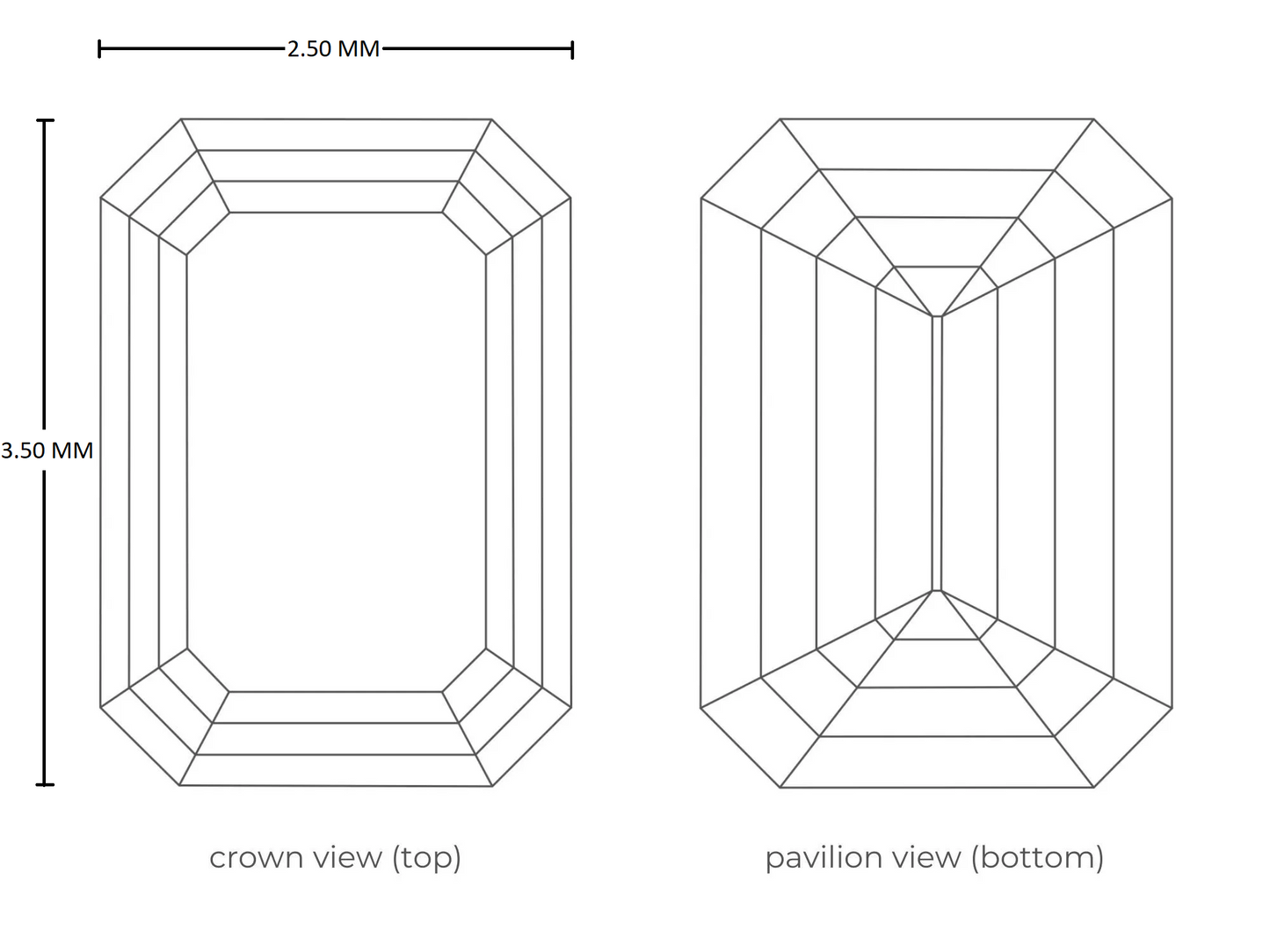 Emerald Diamond Size Chart