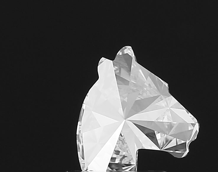 A mesmerizing close-up of a **Horse Head Shape** lab grown diamond, showcasing its incredible inner fire, exceptional light play, and masterful cutting for ultimate sparkle.