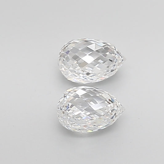Briolette Cut Lab Grown Pair Diamonds