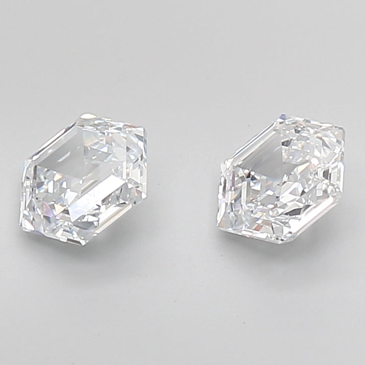 Hexagonal Step Cut Lab Grown Pair Diamonds