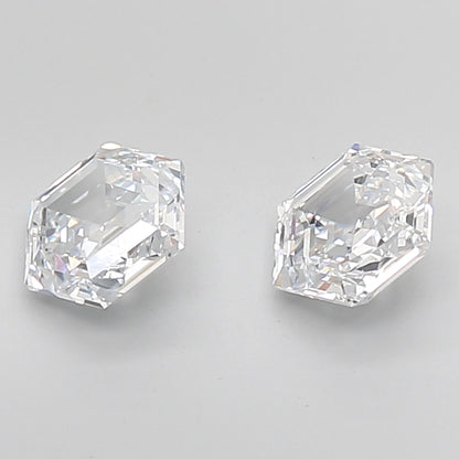 Hexagonal Step Cut Lab Grown Pair Diamonds