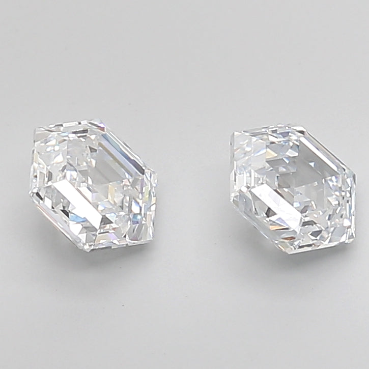 Hexagonal Step Cut Lab Grown Pair Diamonds