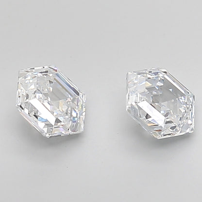 Hexagonal Step Cut Lab Grown Pair Diamonds