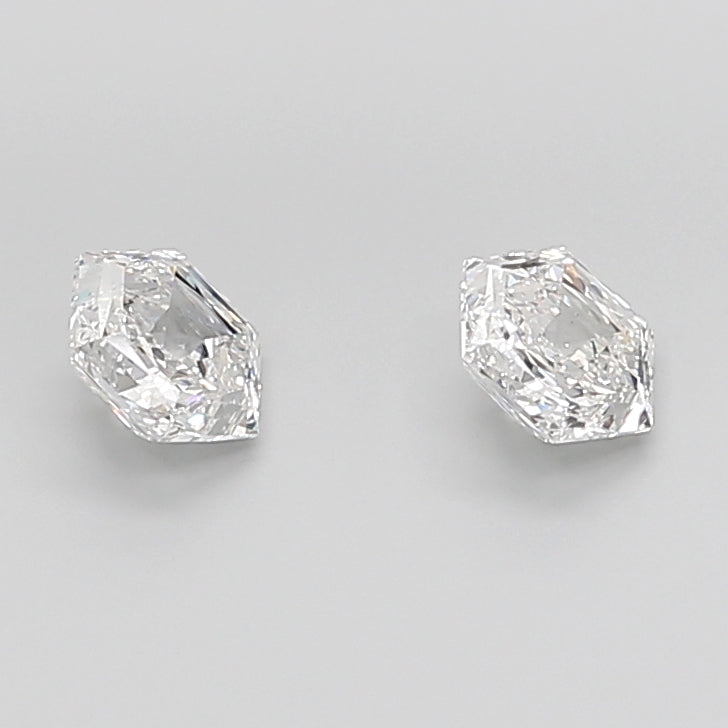 Hexagonal Brilliant Cut Lab Grown Pair Diamonds