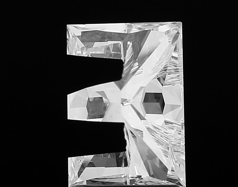 Stunning lab grown Alphabet E shape cut diamond, showcasing its unique and elegant silhouette with exceptional brilliance and intricate design.