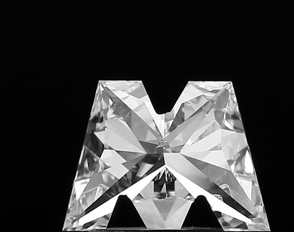 Stunning lab grown Alphabet M shape cut diamond, showcasing its unique and elegant silhouette with exceptional brilliance and intricate design.