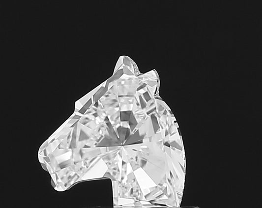Discover the majestic beauty of a lab grown **Horse Head Shape** cut diamond, precisely sculpted to reveal its unique, powerful silhouette and captivating brilliance.