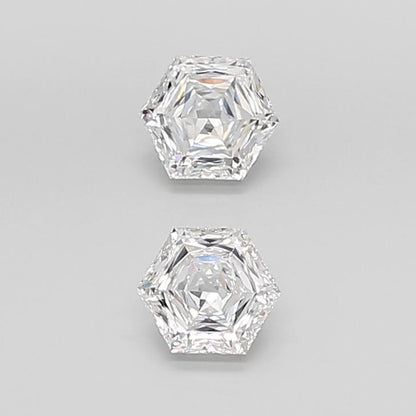Hexagonal Brilliant Cut Lab Grown Pair Diamonds