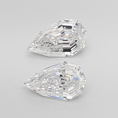 Pear Step Cut Lab Grown Pair Diamonds