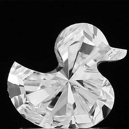 Close-Up Detailing of Duck Shape Fancy Lab-Grown Diamond