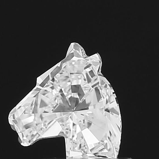 Experience the noble charm of a loose lab grown **Horse Head Shape** diamond through a captivating 360-degree video, highlighting its intricate details and mesmerizing sparkle from every angle.