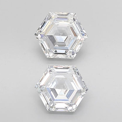 Hexagonal Step Cut Lab Grown Pair Diamonds