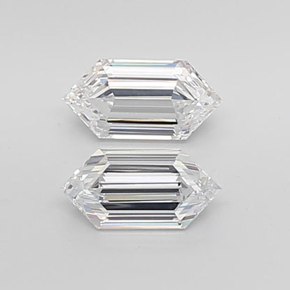 Hexagonal Long Cut Lab Grown Pair Diamonds