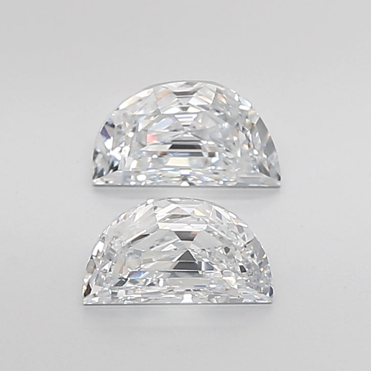 Half Moon Step Cut Lab Grown Pair Diamonds