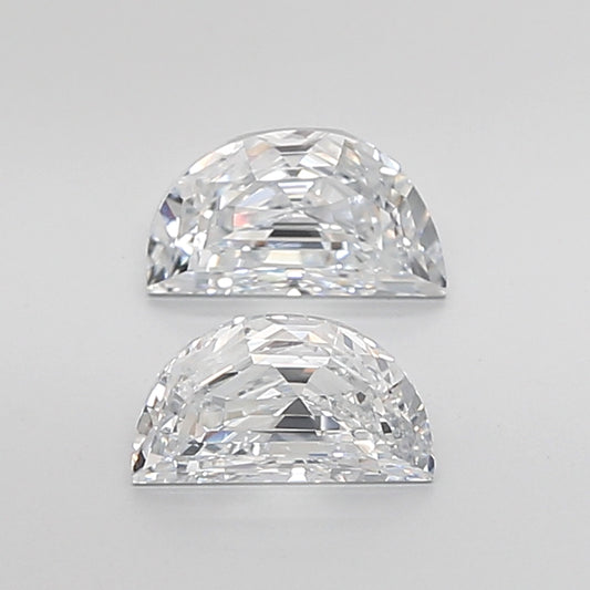 Half Moon Step Cut Lab Grown Pair Diamonds