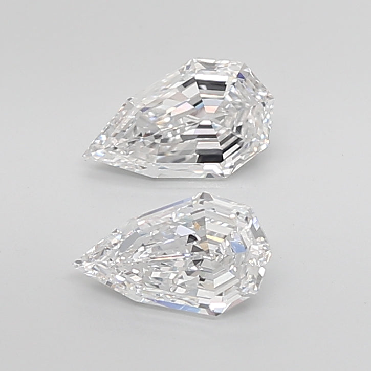 Pear Step Cut Lab Grown Pair Diamonds