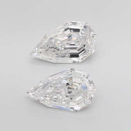 Pear Step Cut Lab Grown Pair Diamonds