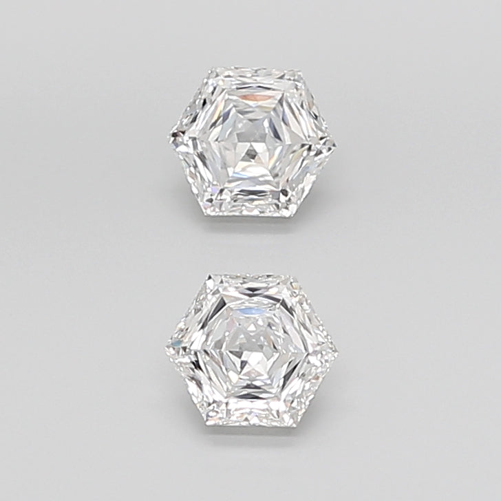 Hexagonal Brilliant Cut Lab Grown Pair Diamonds