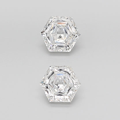 Hexagonal Brilliant Cut Lab Grown Pair Diamonds