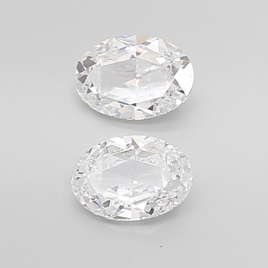 Oval Rose Cut Lab Grown Pair Diamonds