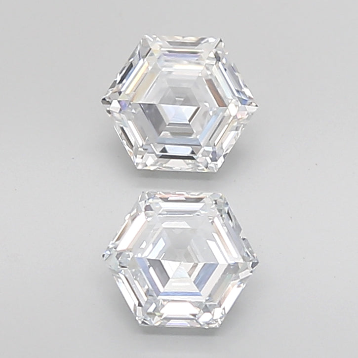 Hexagonal Step Cut Lab Grown Pair Diamonds