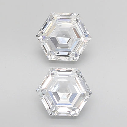Hexagonal Step Cut Lab Grown Pair Diamonds