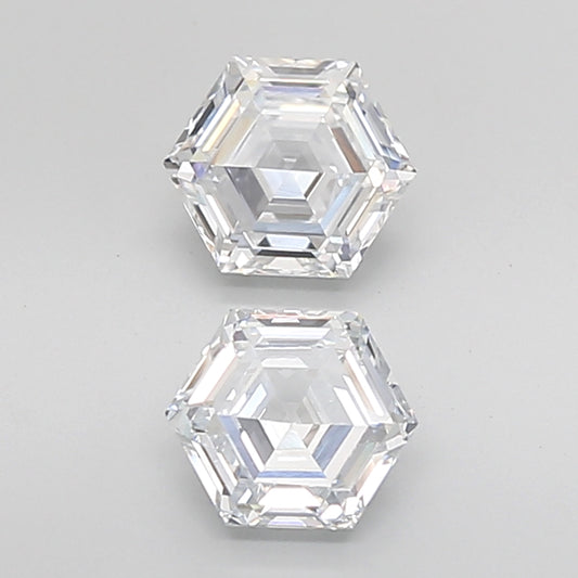 Hexagonal Step Cut Lab Grown Pair Diamonds