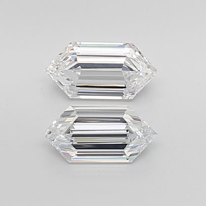 Hexagonal Long Cut Lab Grown Pair Diamonds
